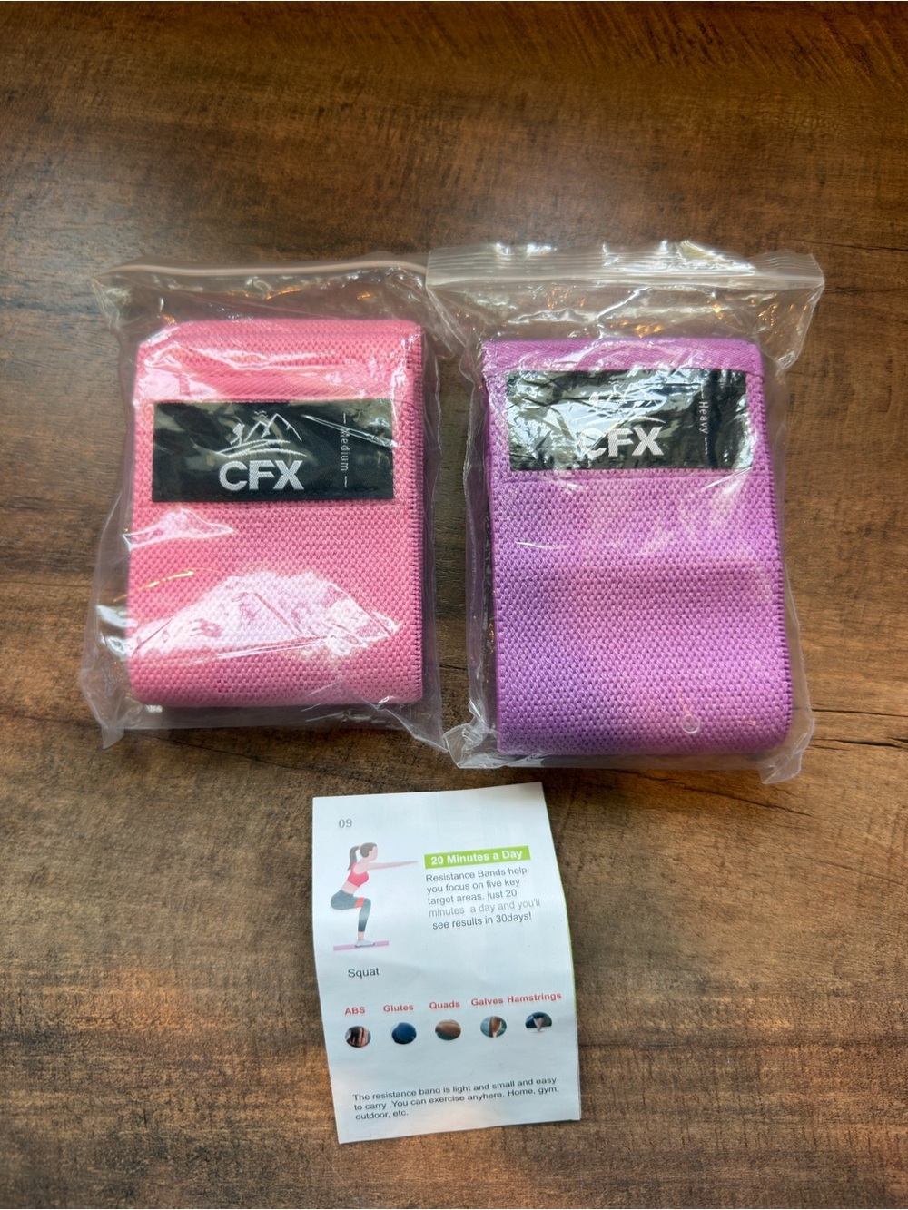 Pink and Purple Fabric Resistance Bands - Pack of 2